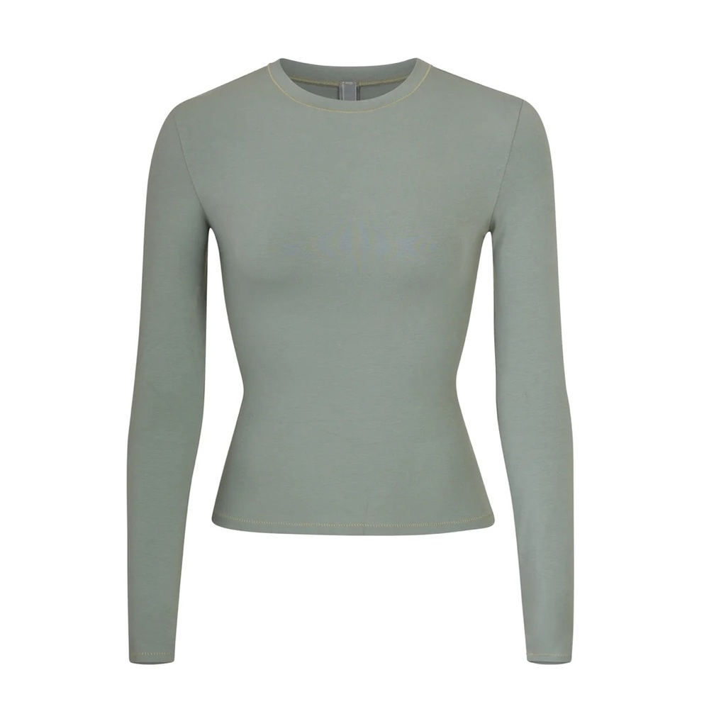 NWOT Skims Cotton Jersey Long Sleeve T-Shirt in Mineral, Size M